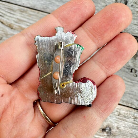 Vintage Jewelry Christmas Stocking Brooch Pin - Picture 2 of 2